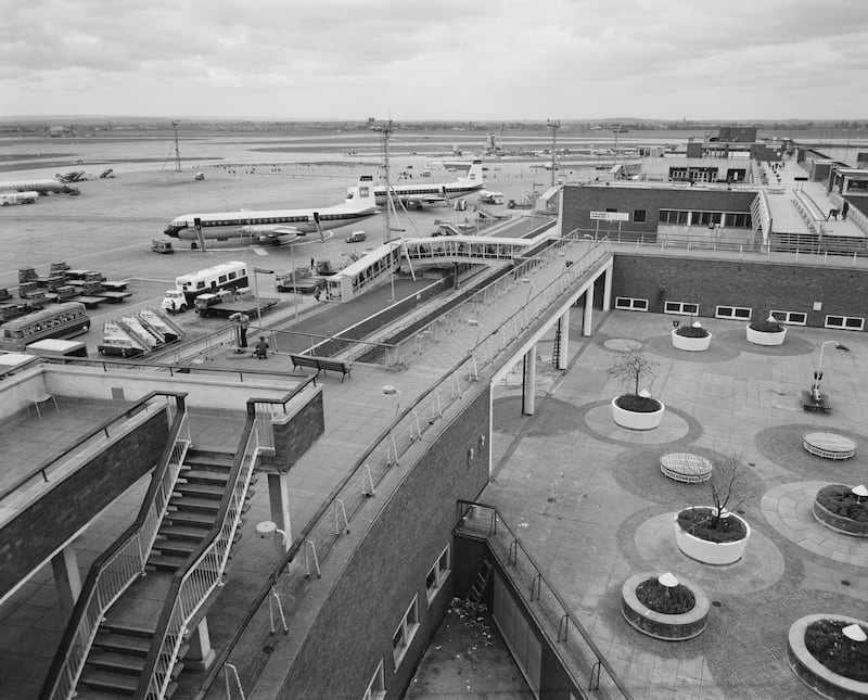 Passenger terminal gates at Heathrow in 1966