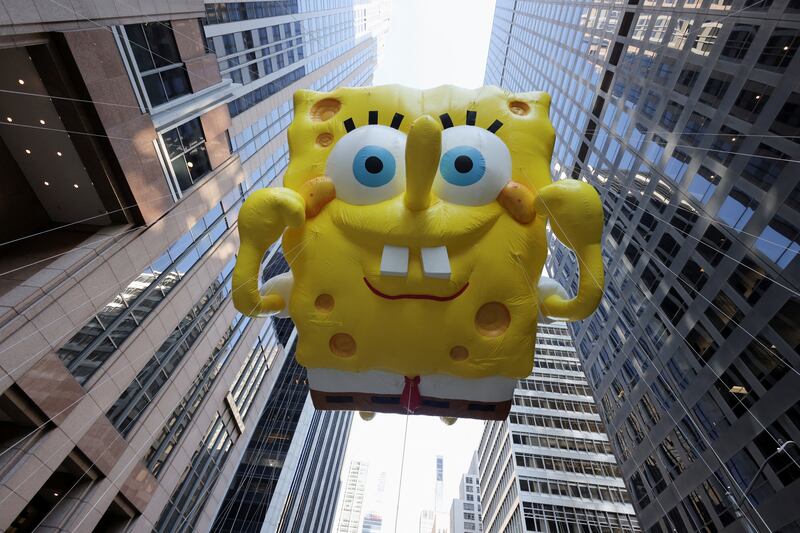 Spongebob Squarepants balloon flies during the 96th Macy's Thanksgiving Day Parade in New York City. Reuters