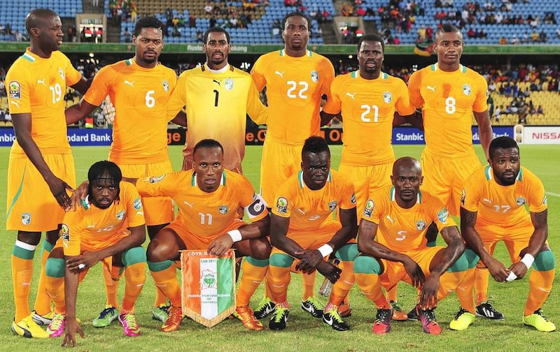 Ivory Coast team photo taken during the African Cup of Nations on February 3, 2013. Stringer / EPA