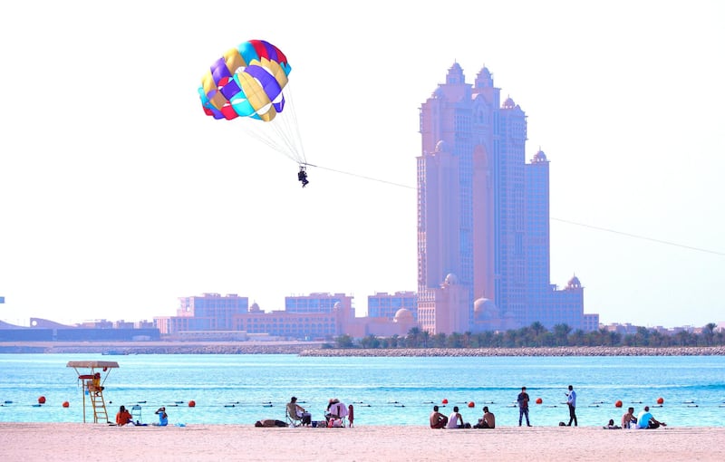 Abu Dhabi, United Arab Emirates, December, 2, 2020.   Abu Dhabi residents enjoy the Corniche on UAE National Day.
Victor Besa/The National
Section:  National News