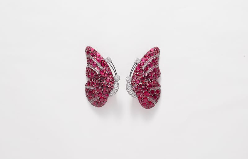 Diamond and spinal butterfly earrings