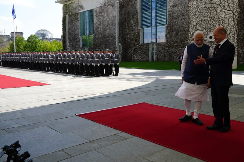 Mr Modi said his meeting with Mr Scholz was meant to “strengthen the spirit of co-operation with our European partners, who are important companions in India’s quest for peace and prosperity”. Getty Images