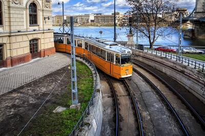 JY22KE Tramway on the Buda Side, Budapest, Hungary. Kouze59 / Alamy Stock Photo