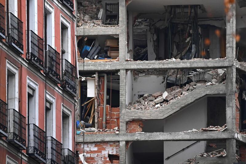 A view of the damage sustained by the building. AFP