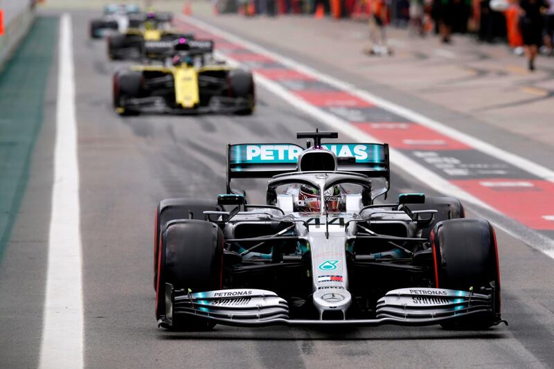 Mercedes' British driver Lewis Hamilton competes in the qualifying session of the Formula One Brazilian Grand Prix, at the Interlagos racetrack in Sao Paulo, Brazil, on November 16, 2019.
 / AFP / POOL / AMANDA PEROBELLI
