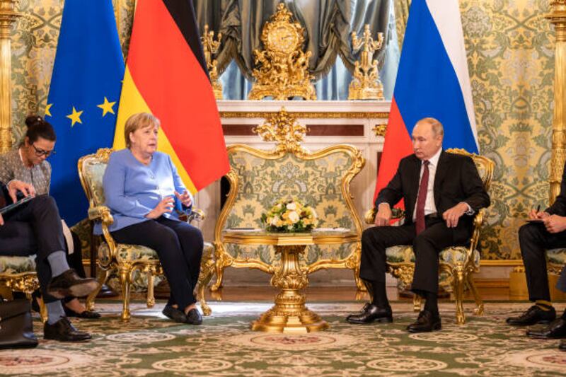 Angela Merkel's visit to Russia to meet President Vladimir Putin will be one of her last trips abroad as Germany's leader. Getty