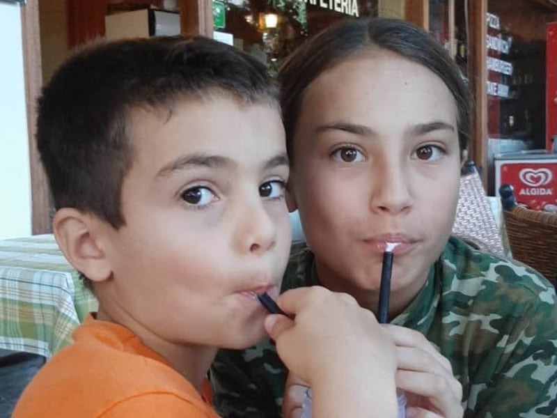 Erez, 11, and his sister Sahar Dan Kalderon, 16, are among more than 200 Israelis taken hostage by Hamas militants. Five members of the Dan Kalderon family were abducted. Photo: Dan Kalderon family