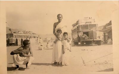 Aziza Kushak’s uncle and cousins during Hajj 65 years ago. Aziza Kushak