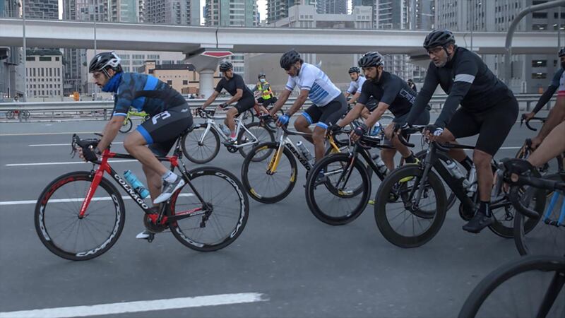 Sheikh Hamdan participated in the Dubai Ride Challenge. Courtesy Dubai Media Office