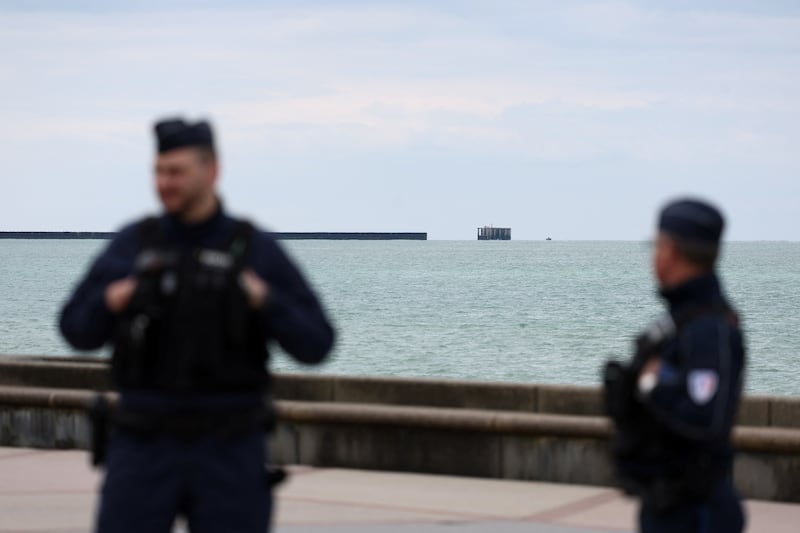 Police in Wimereux. The French coastguard said police were at the beach on Tuesday morning, where several 'lifeless bodies' had been found. Reuters