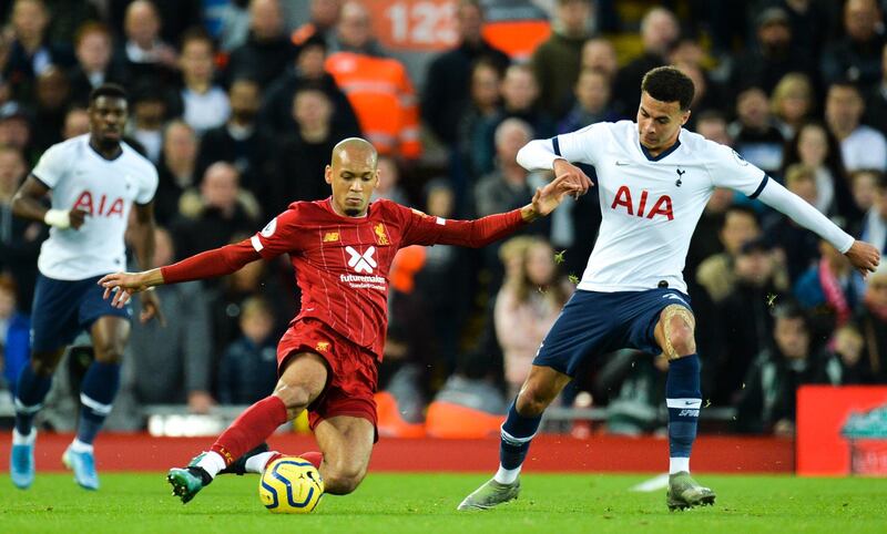 Centre midfield: Fabinho (Liverpool) – Helped Liverpool overpower Tottenham in the centre of the pitch and set up Jordan Henderson’s equaliser with a lovely chipped pass. AFP