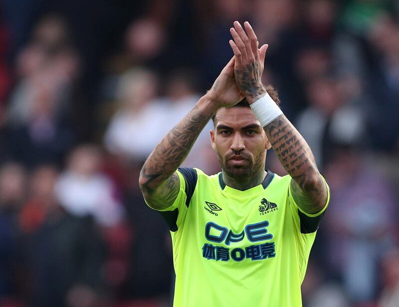 Huddersfield Town's Danny Williams looks dejected after the match. Reuters