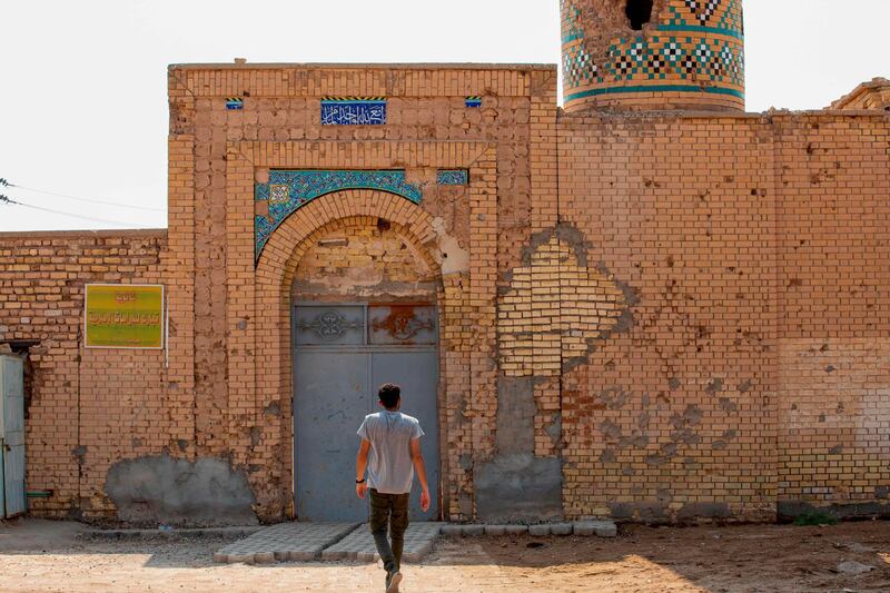 A destroyed mosque in Iraq's southern Al Faw peninsula on September 17, 2020. AFP