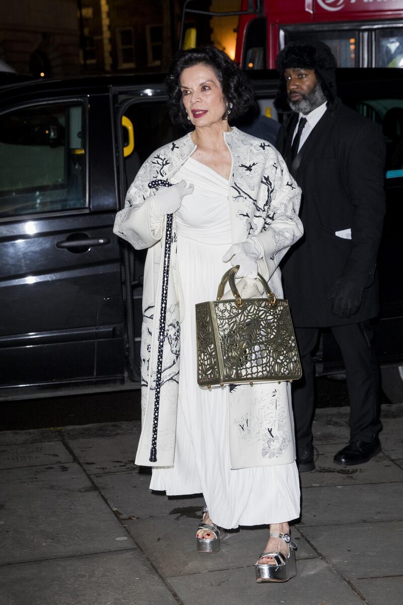 Bianca Jagger attends a gala at National Portrait Gallery on March 12, 2019. Getty Images