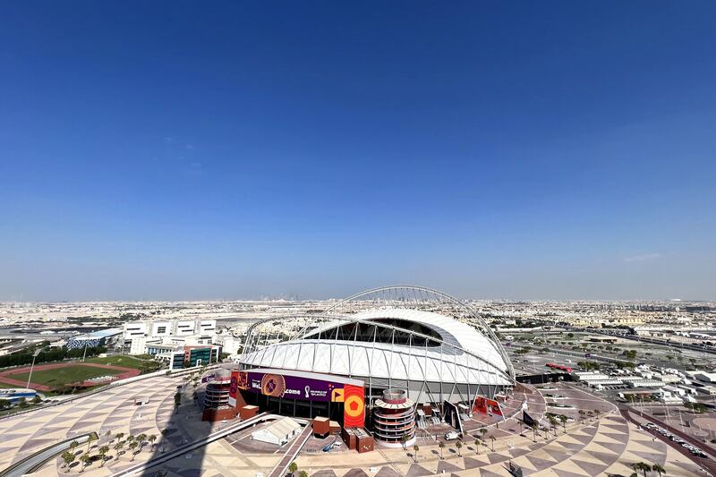 The Khalifa International Stadium in Doha. Ex-military personnel form Jordan were to be paid $5,000 for three months of work as security guards. AFP