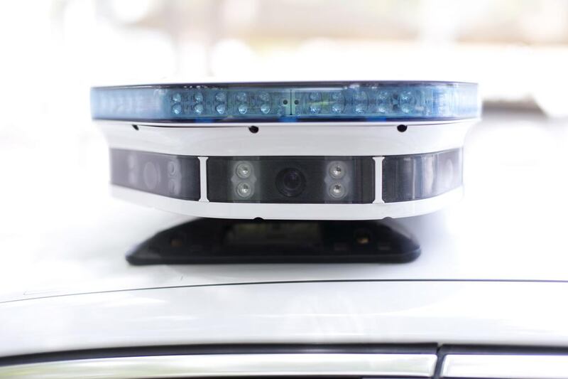 A 10-eye camera installed on a Dubai Police Patrol car.