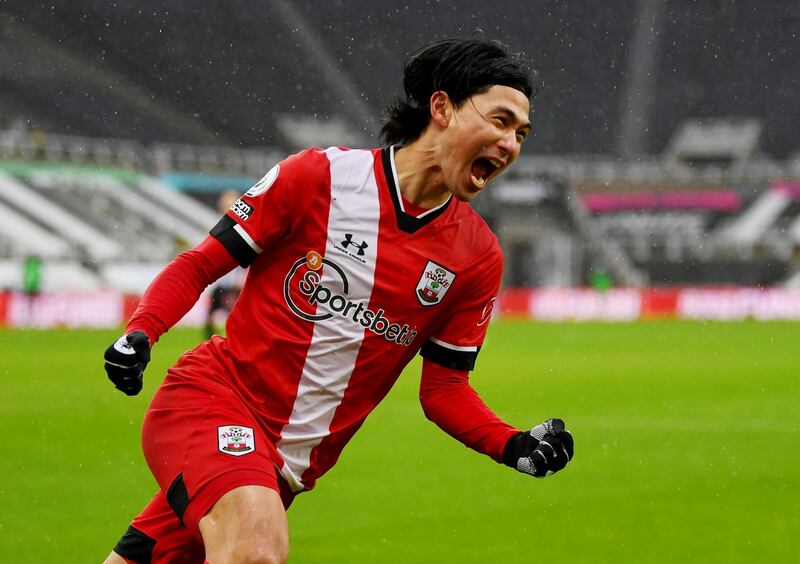 Takumi Minamino - 8: The loan signing from Liverpool was another player who enjoyed a debut goal after his superb first touch and thunderbolt finish pulled it back to 2-1. Impressive start for Saints. Reuters