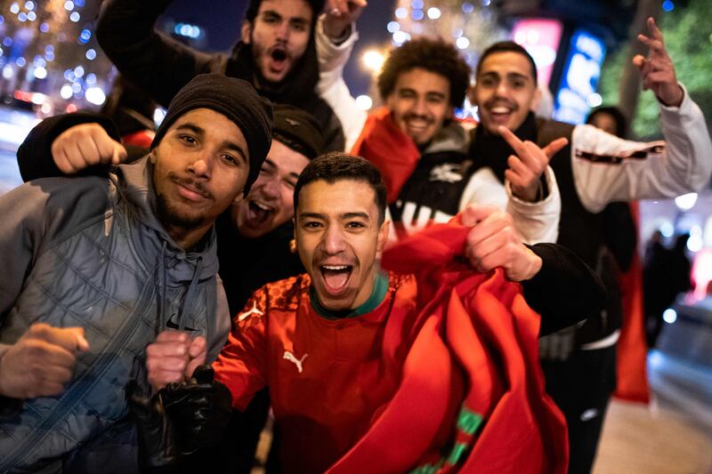 Party time for Morocco fans in Paris. AFP