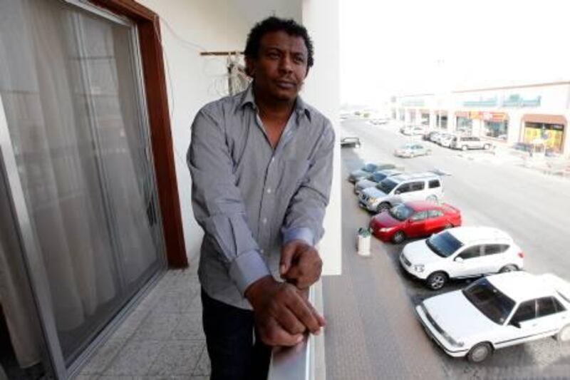 Fujeirah , United Arab Emirates- March , 02, 2011:  Muamar Gaddafi  who wants  to legally change his name pose  duirng the interview at his residence in Fujeirah .  ( Satish Kumar / The National )