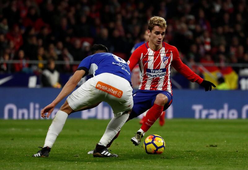 Soccer Football - La Liga Santander - Atletico Madrid vs Deportivo Alaves - Wanda Metropolitano, Madrid, Spain - December 16, 2017   Atletico Madrid’s Antoine Griezmann in action     REUTERS/Juan Medina