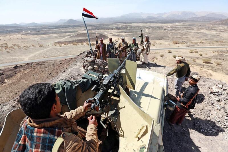 Tribal gunmen hold weapons apparently to protect their province from possible attacks by Shiite Houthi militias, in the oil-rich province of Marib in Yemen on January 22, 2015. Ali Mohammed / EPA