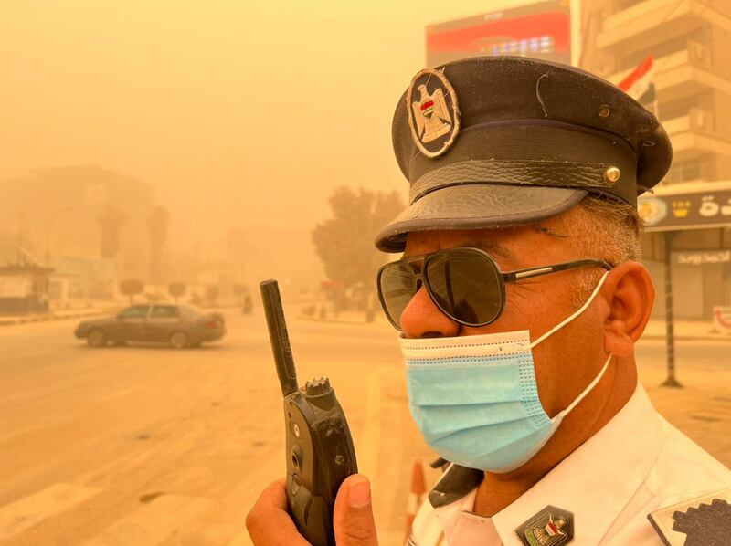 Authorities urged Iraqis to stay indoors. AP
