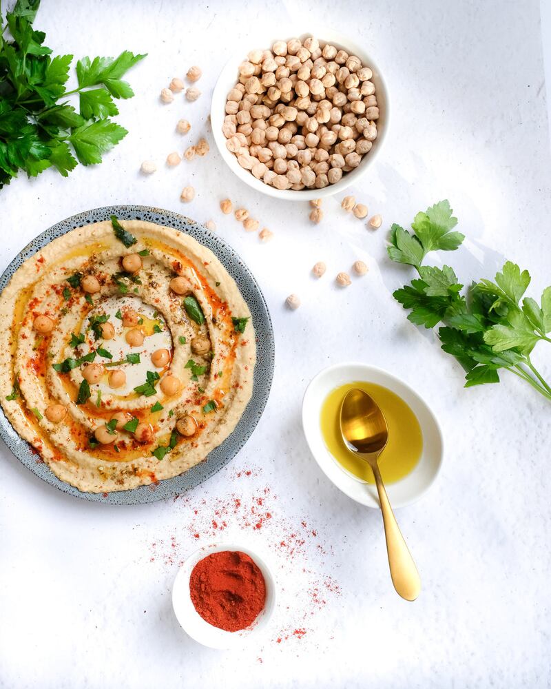 Hummus is a protein-packed meal that uses very few ingredients. Astronauts eat dehydrated food stored inside packets. But by growing their own crops, they could add nutrition to their diets on long missions on the Moon. Photo: Simply Hummus