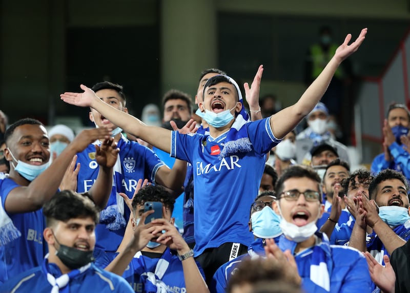 Al Hilal fans before the game on Sunday.