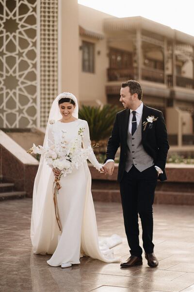 Marwa Elbehairy married in Cairo wearing a dress by House of Moirai. Mangawy Owes