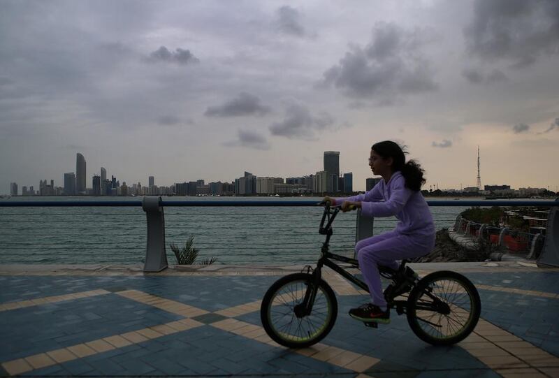 Rain began falling over the western part of the UAE and the islands on Friday night and continued periodically throughout the day on Saturday due to an air mass that blew in from Saudi Arabia. Ravindranath K / The National