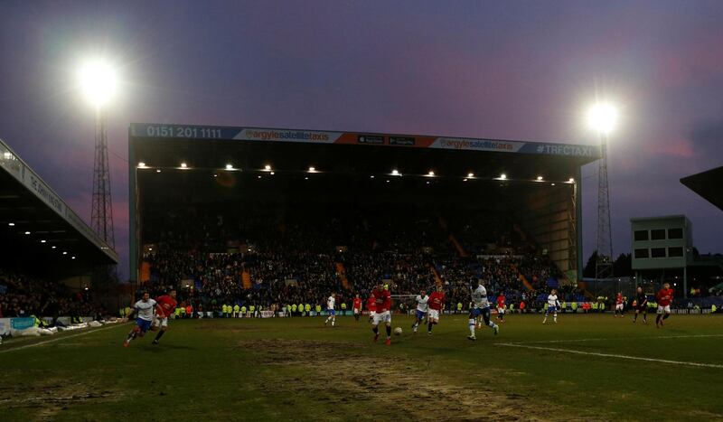 Action from Prenton Park. Reuters