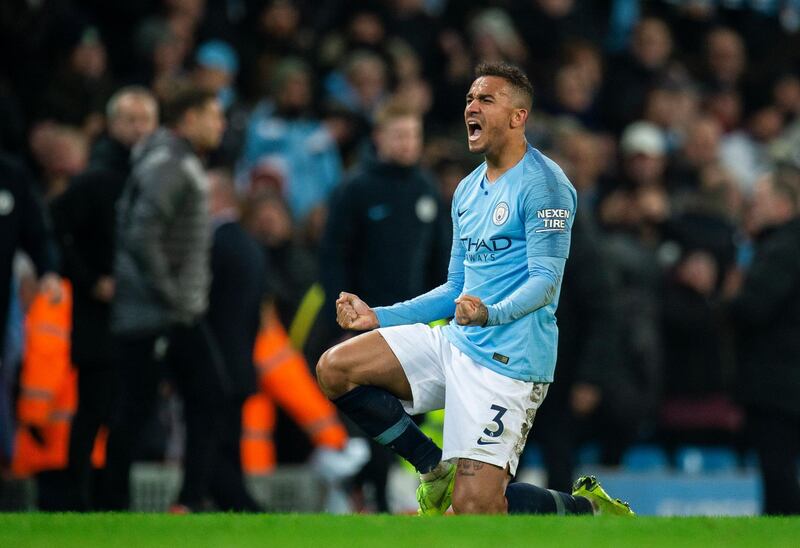 Manchester City's Danilo reacts after the English Premier League soccer match.  EPA