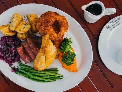 Traditional roast dinner at Reform Social & Grill.