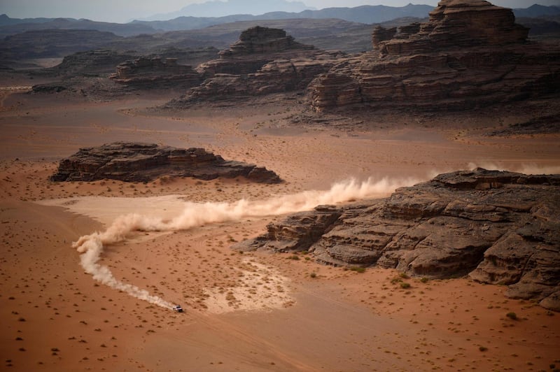 Toyota's Jakub Przygonski and his co-driver Timo Gottschalk. AFP