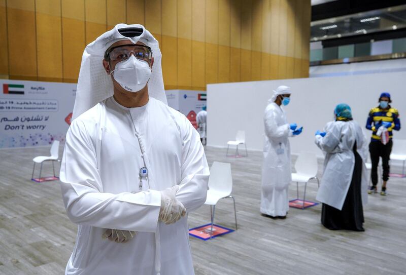 Abu Dhabi, United Arab Emirates, June 4, 2020.   
  Mohamed Hawas Al Sadid, CEO of Ambulatory Healthcare Services at the The new Covid-19 Prime Assessment Center at ADNEC.
Victor Besa  / The National
Section:  NA
Reporter:  Shireena Al Nowais