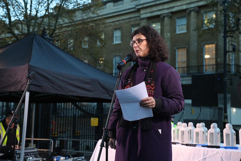 MP Layla Moran speaking at a Humanity Not Hatred vigil. Photo: Together