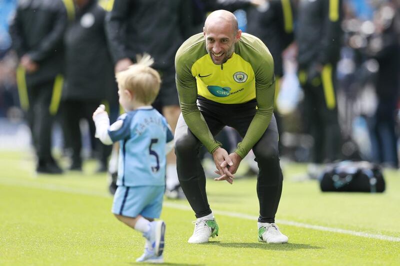 Manchester City's Pablo Zabaleta announced before Saturday's Premier League game against Leicester City at the Etihad Stadium he will leave the club in the summer. Jason Cairnduff / Reuters