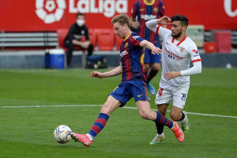 Frenkie De Jong – 7 - The Dutchman fed some very impressive passes and through balls to Messi and Dembele. He also showed good battling qualities, though he went missing for short spells. AFP