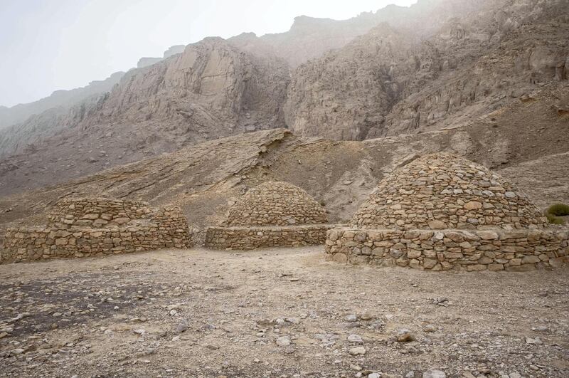 AL AIN, UNITED ARAB EMIRATES - January 19, 2019: A general view of the Jebel Hafeet tombs.

( Mohammed Al Blooshi )
---