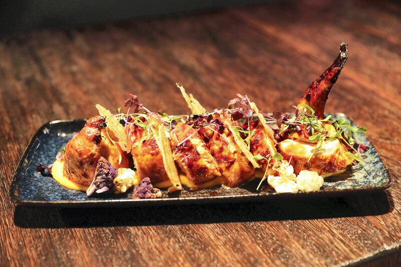DUBAI, UNITED ARAB EMIRATES , September 27 – 2020 :- Brass Monkey Signature Chicken dish at the Brass Monkey, new dining and entertainment destination on the Bluewaters Island in Dubai.  (Pawan Singh / The National) For Lifestyle/Online/Instagram. Story by Janice Rodrigues 