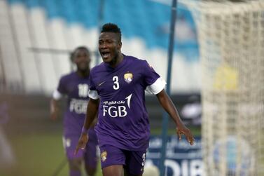 Asamoah Gyan proved to be one of the most successful foreign imports to the Arabian Gulf League during his time at Al Ain. Mostafa Reda / Al Ittihad