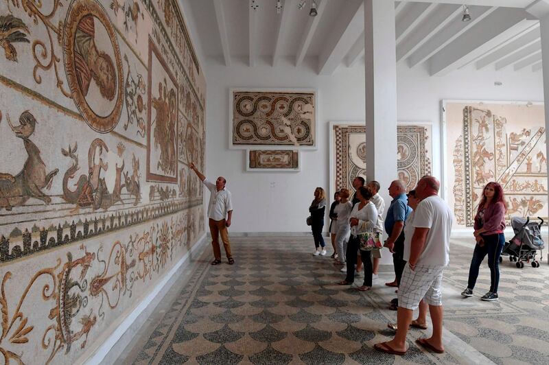 Tourists visit the Bardo Museum in the Tunisian capital Tunis. AFP