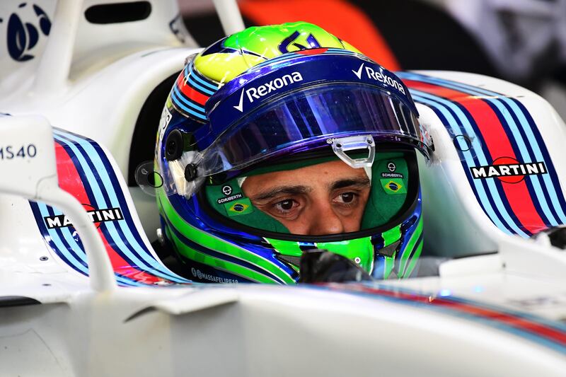 Williams' Brazilian driver Felipe Massa is pictured during the first free practice of the F1 Mexico Grand Prix at the Hermanos Rodriguez racetrack in Mexico City on October 27, 2017. / AFP PHOTO / PEDRO PARDO