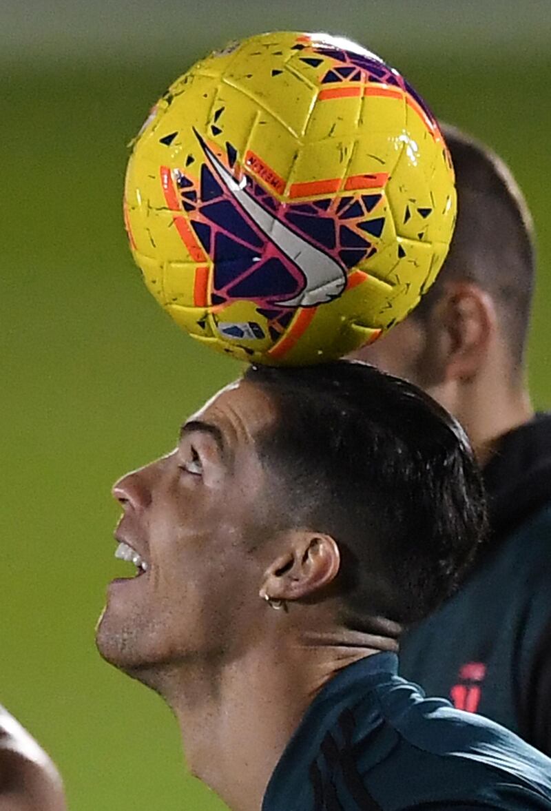Juventus forward Cristiano Ronaldo during training in Riyadh. Reuters
