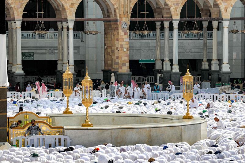 Pilgrims pray around the Kaaba. AFP
