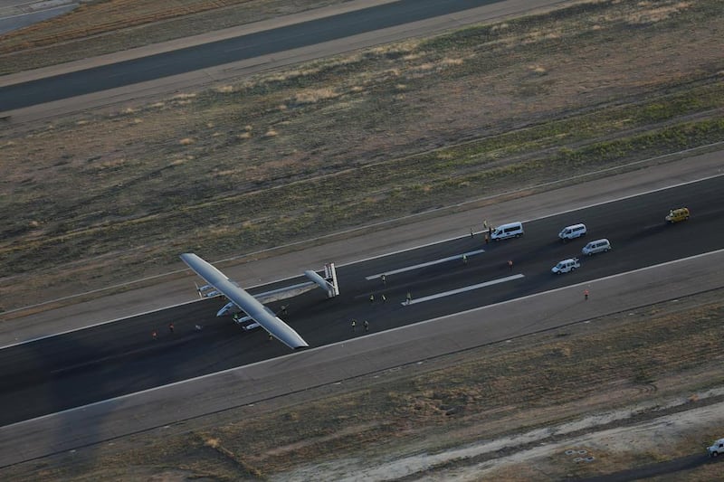 'Solar Impulse 2' after landing in Spain, after crossing the Atlantic in a 6,765-kilometre flight that took more than 71 hours.