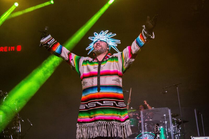 Jay Kay of Jamiroquai performs at Coachella Music & Arts Festival at the Empire Polo Club on Friday, April 13, 2018, in Indio, Calif. (Photo by Amy Harris/Invision/AP)