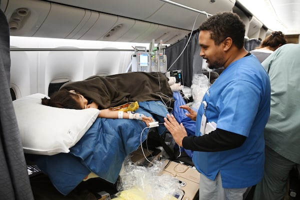 The 16th group of wounded Palestinian children and cancer patients arrived in the UAE on an Etihad plane. Wam