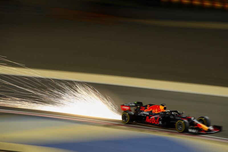 Red Bull's Dutch driver Max Verstappen drives during the second practice session ahead of the Sakhir Formula One Grand Prix at the Bahrain International Circuit in the city of Sakhir.  AFP