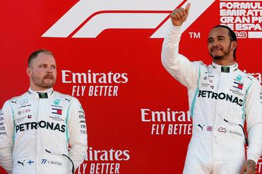 Lewis Hamilton on the top step of the podium after winning the Spanish Grand Prix in May. Reuters